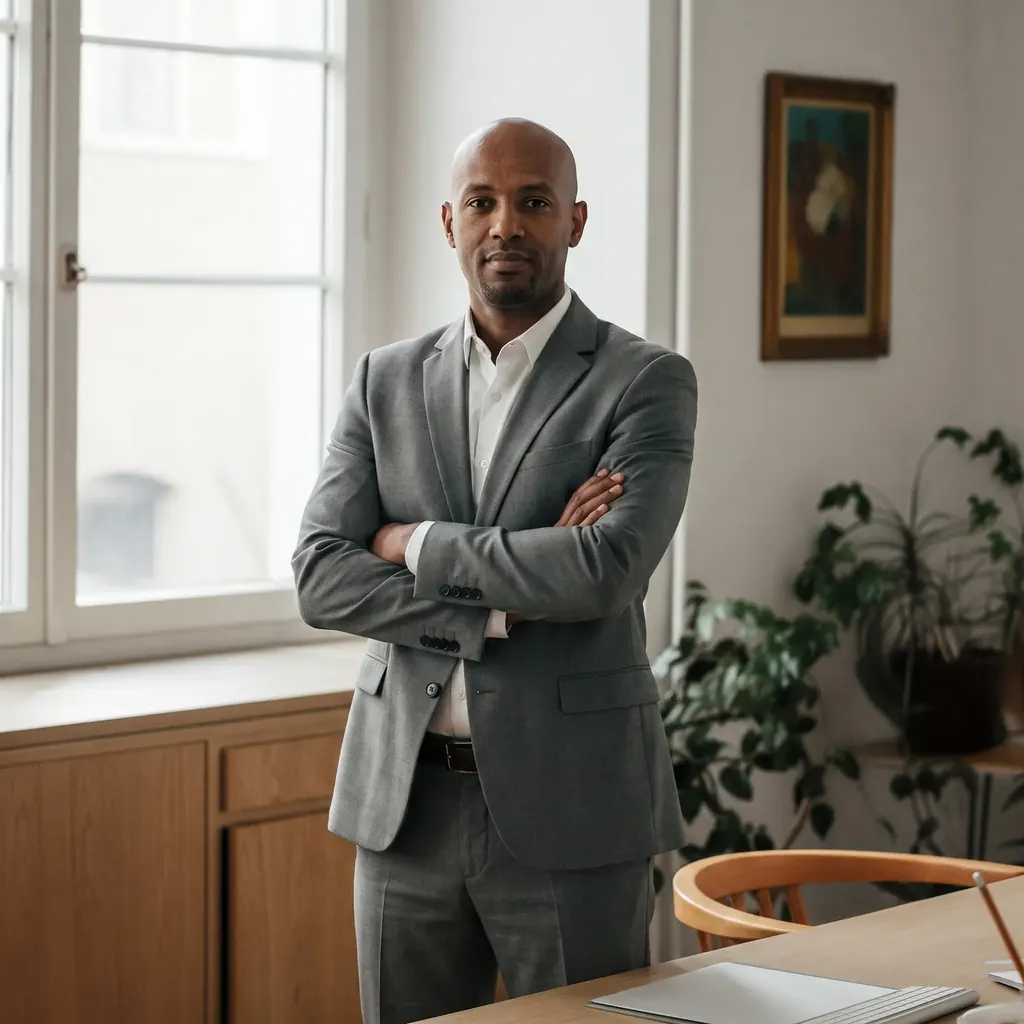 Portrait of Samuel K., CTO at Obelisk Insurance.